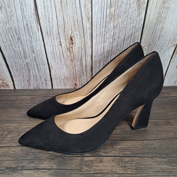 Vince Camuto Shoes - Vince Camuto Thanley Black Leather Pump Heel Point Toe Women's Size 8 M Black